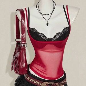 Sheer Tank Lace Bra Top